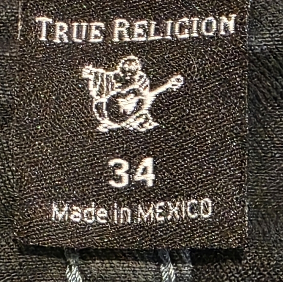 True Religion Jeans, Rocco Relaxed Skinny, Dark Wash, 34 Waist, Good Condition - Picture 9 of 13